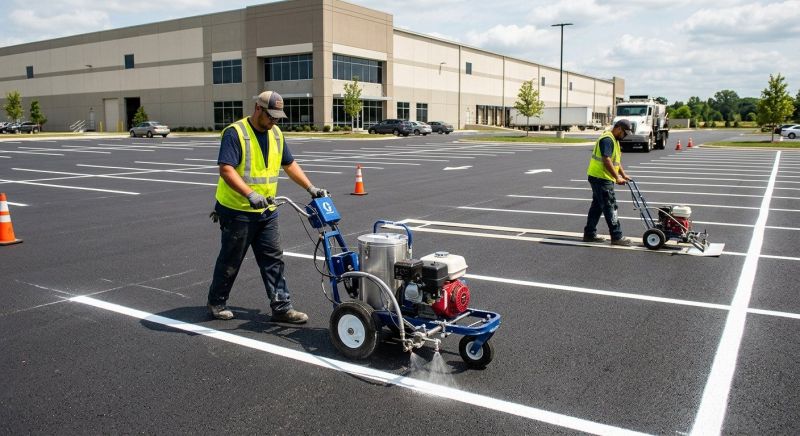 Commercial Asphalt Painting in Suwanee, GA