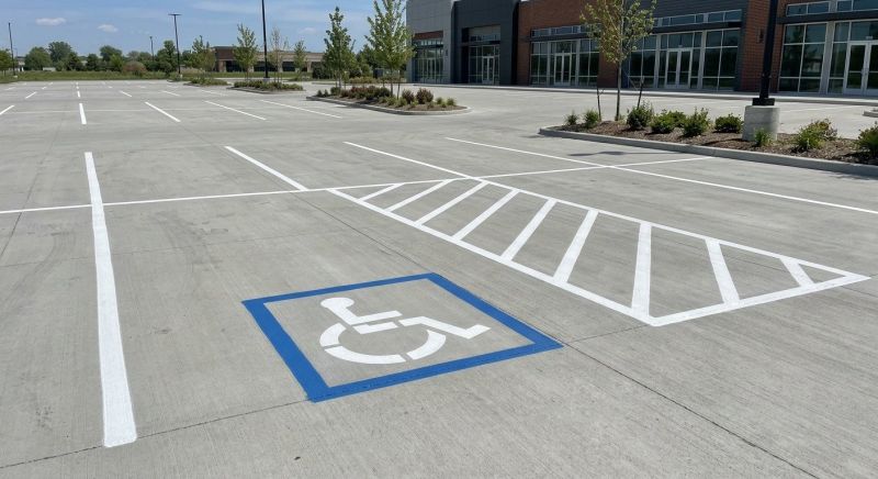 Concrete Parking Lot Striping in Roswell, GA